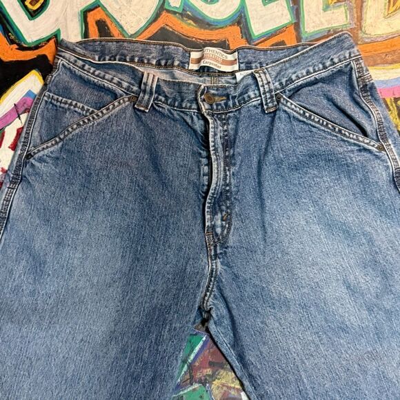 Y2K Levi’s Signature Carpenter Jeans - Men’s 34x30 - Baggy Fit Workwear Denim - Picture 3 of 13